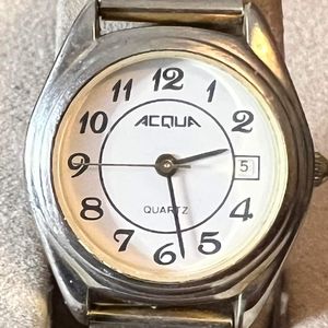 🦋10/$20🦋 Acqua Silver/Goldtone Stainless Steel Women's Watch w/Date